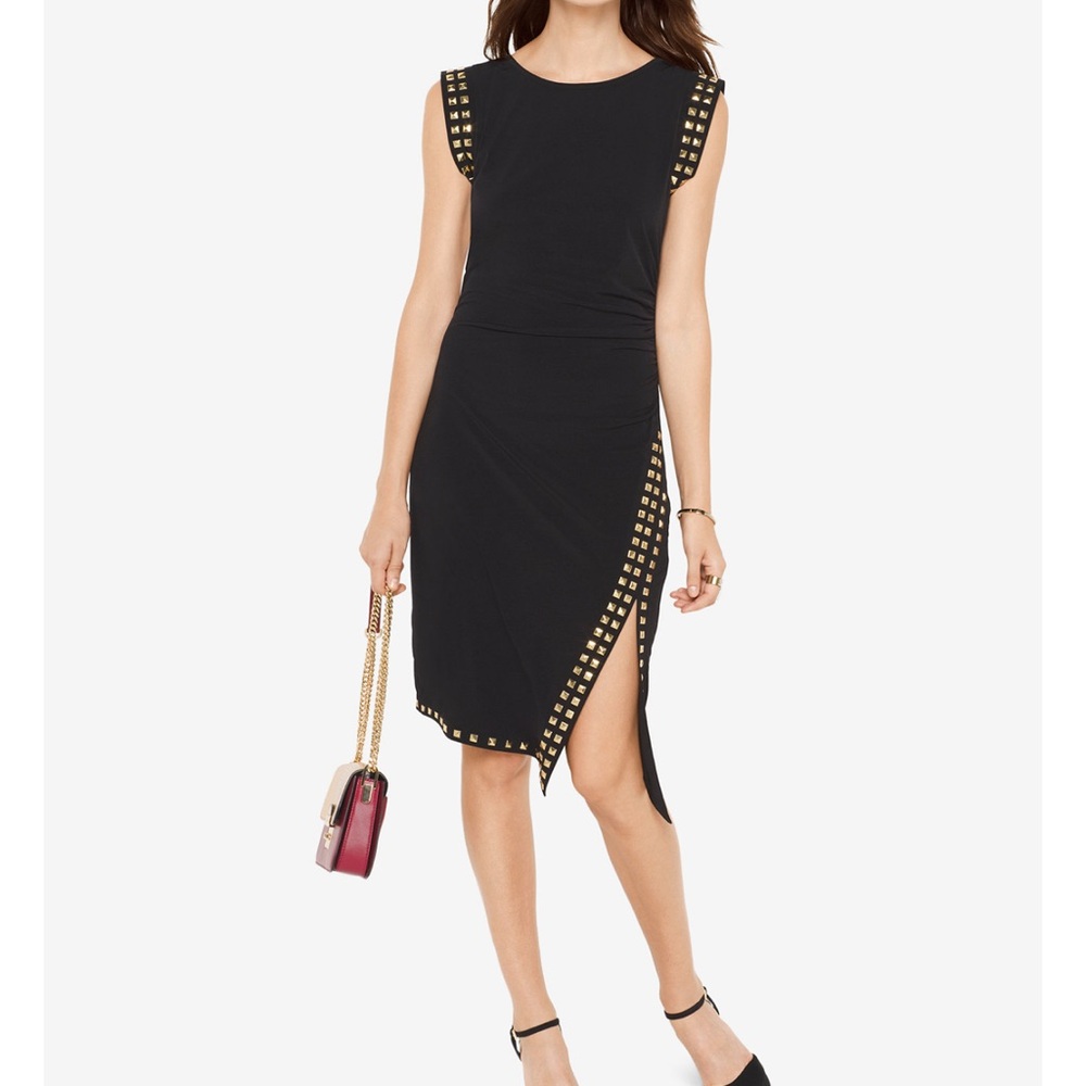 Michael Kors Black Dress with Gold Studs
